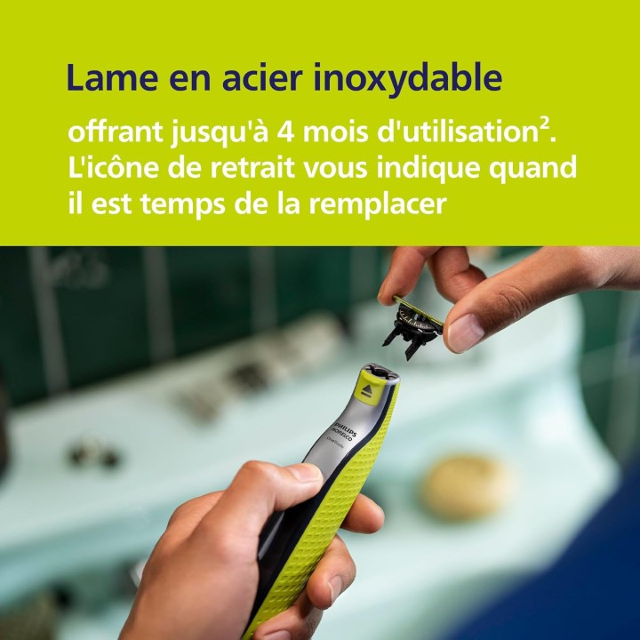 Tondeuse barbe et corps Philips OneBlade 360 - Lame pivotante, multi-usages, accessoires