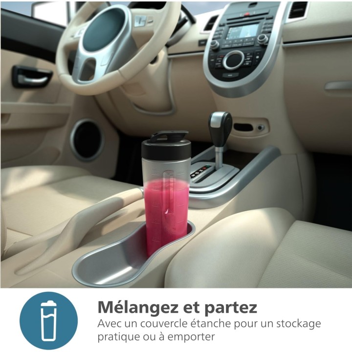 Blender mixeur Philips Série 5000 - 800W Inox ProBlend Plus compact 0,7L lames détachables