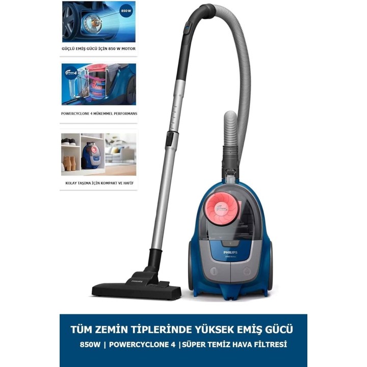 Aspirateur traineau sans sac compact Philips XB2123/09 - 850 W - 1,3 L - Bleu