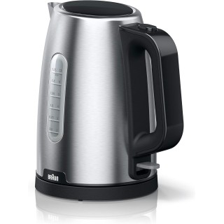 Bouilloire électrique 1,7L Braun - Acier inoxydable, arrêt automatique, base 360°