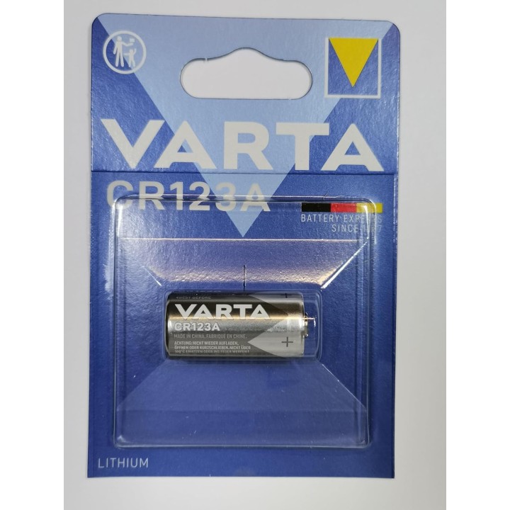 Pile lithium CR123A Varta - 1600 mAh 3V - usage jetable cylindrique