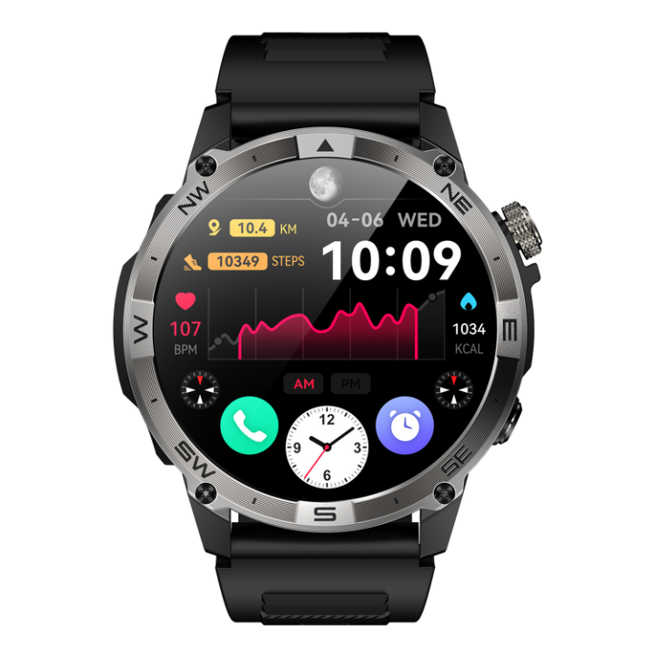 Montre connectée AMOLED GPS Ultra Pro 1,43'' - acier inoxydable noir NASA