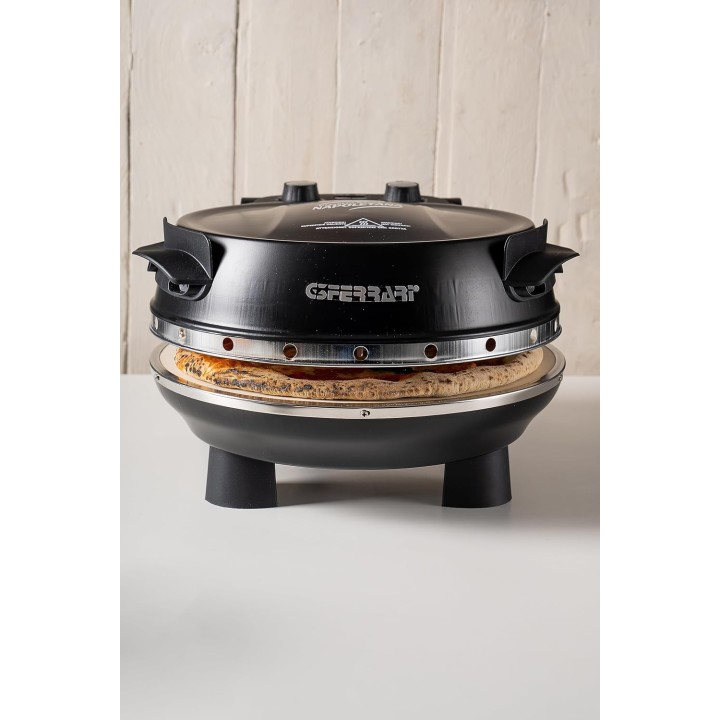Four à pizza compact pierre réfractaire 400°C - 1200W noir G3 Ferrari