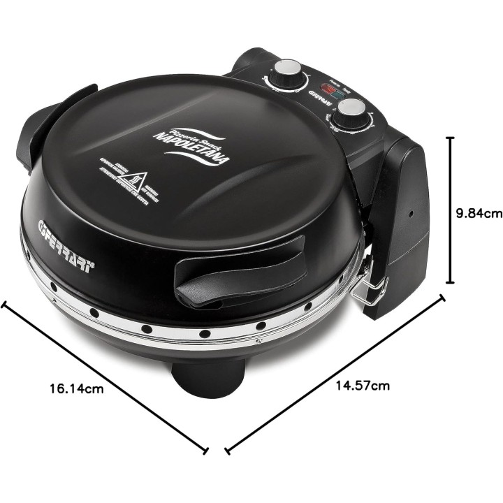Four à pizza compact pierre réfractaire 400°C - 1200W noir G3 Ferrari