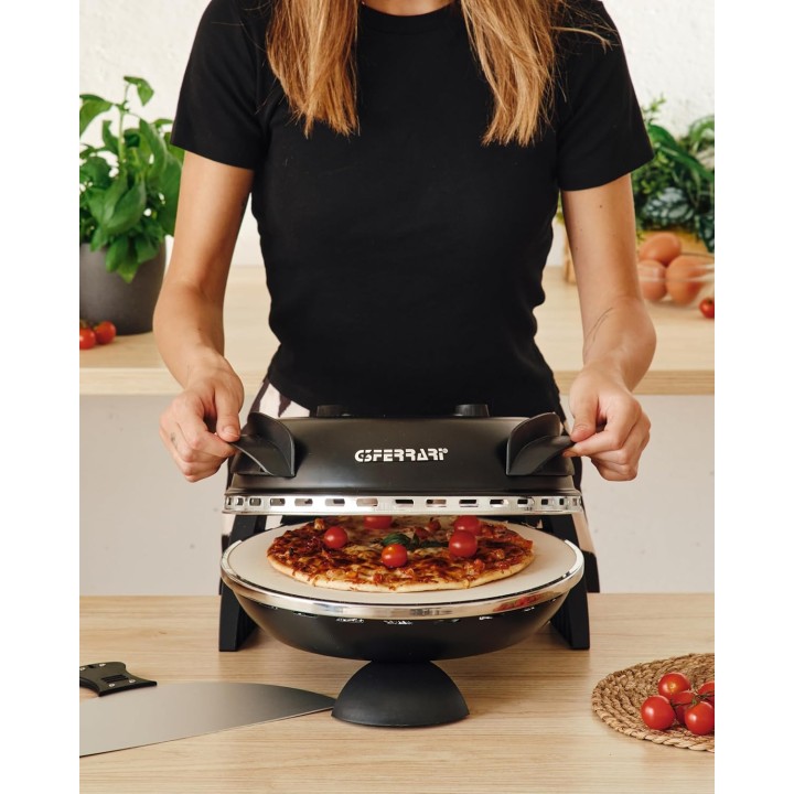 Four à pizza compact pierre réfractaire 400°C - 1200W noir G3 Ferrari