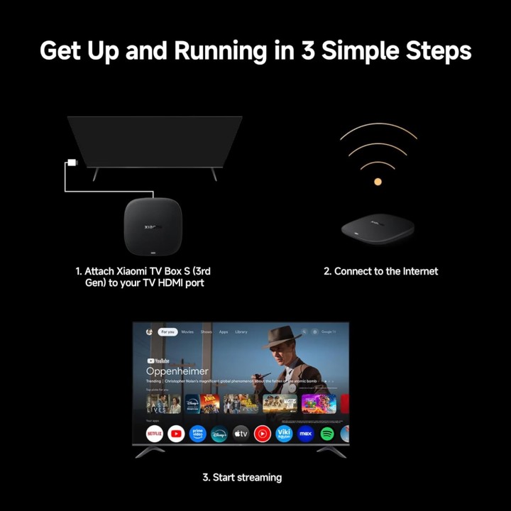 Box TV connectée XIAOMI TV Box S 3rd Gen - 4K Ultra HD, Wi-Fi, Dolby Atmos