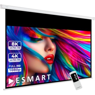 Écran de vidéoprojection motorisé 16:9 - 203x114 cm - tissu gris contraste ESMART