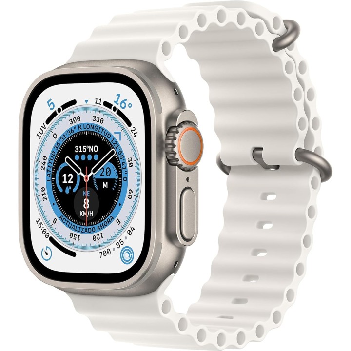 Montre connectée Apple Watch Ultra 49 mm titane GPS + Cellular bracelet Ocean blanc