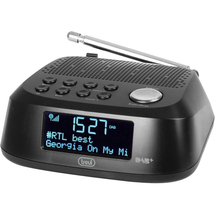 Radio-réveil numérique DAB/DAB+ FM avec alarme et écran LED Trevi - Noir