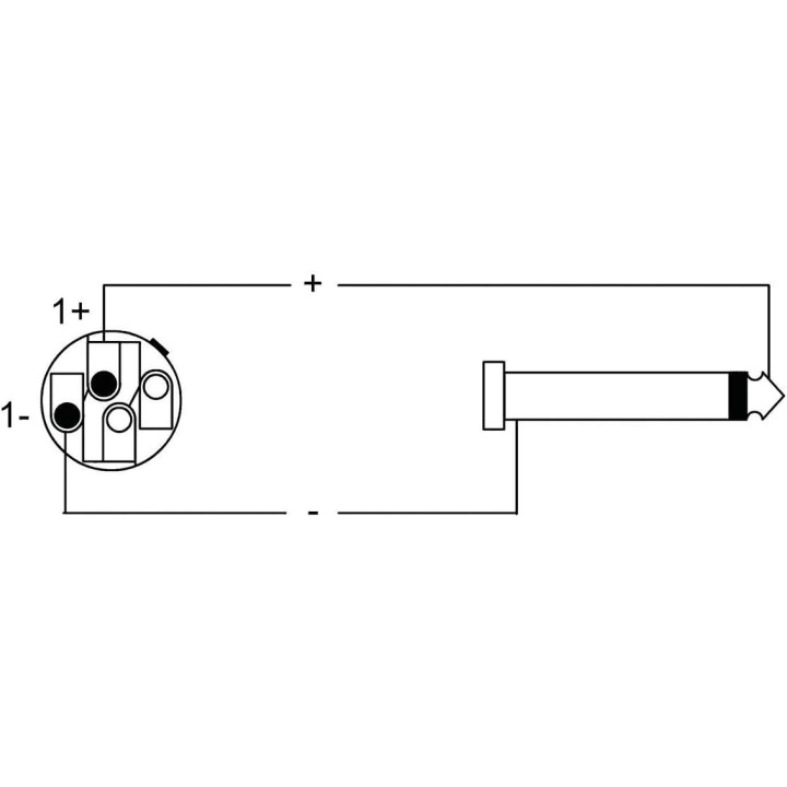 Câble haut-parleur Speakon - 6,35 mm 5 m robuste Cordial audio professionnel