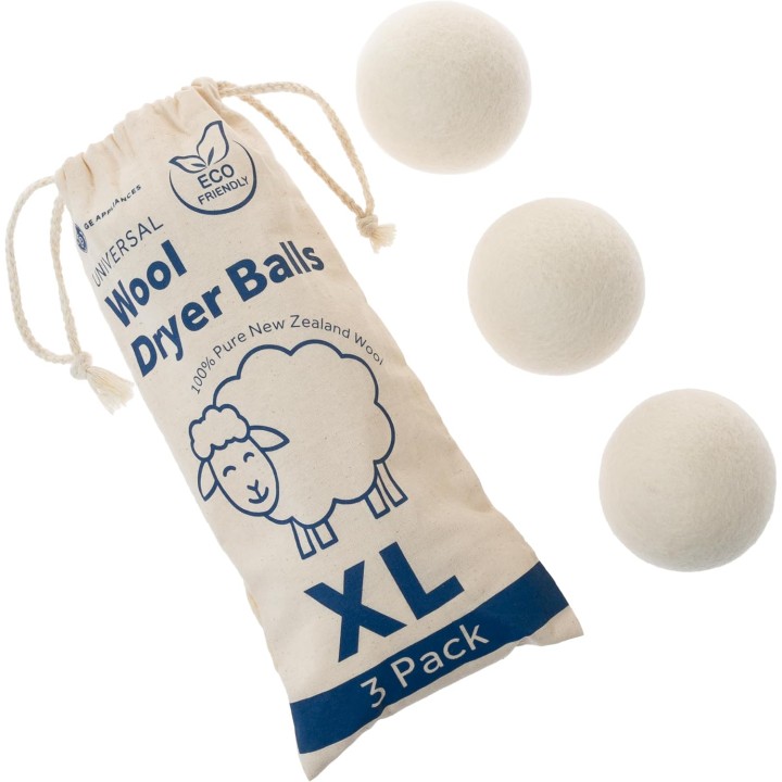 Boules de séchage XL réutilisables en laine de Nouvelle-Zélande - GE (x3)