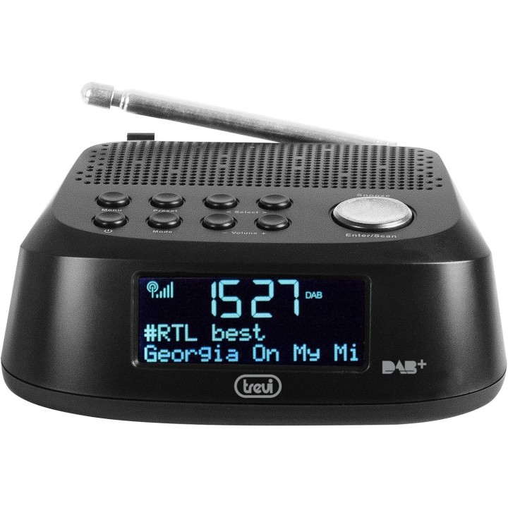 Radio-réveil numérique DAB/DAB+ FM avec alarme et écran LED Trevi - Noir