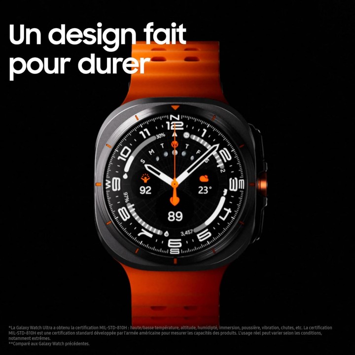 Montre connectée Galaxy Watch Ultra titane 47 mm – GPS précis, autonomie longue, santé