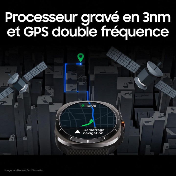 Montre connectée Galaxy Watch Ultra titane 47 mm – GPS précis, autonomie longue, santé