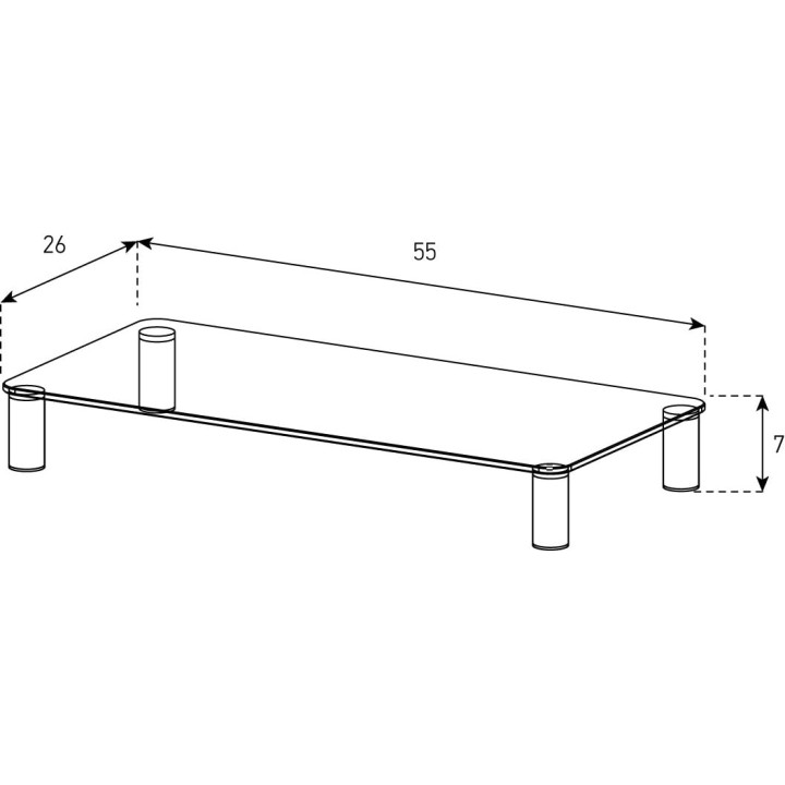 Support TV rectangulaire Sonorous en verre trempé noir – Pieds design et rangement intégré