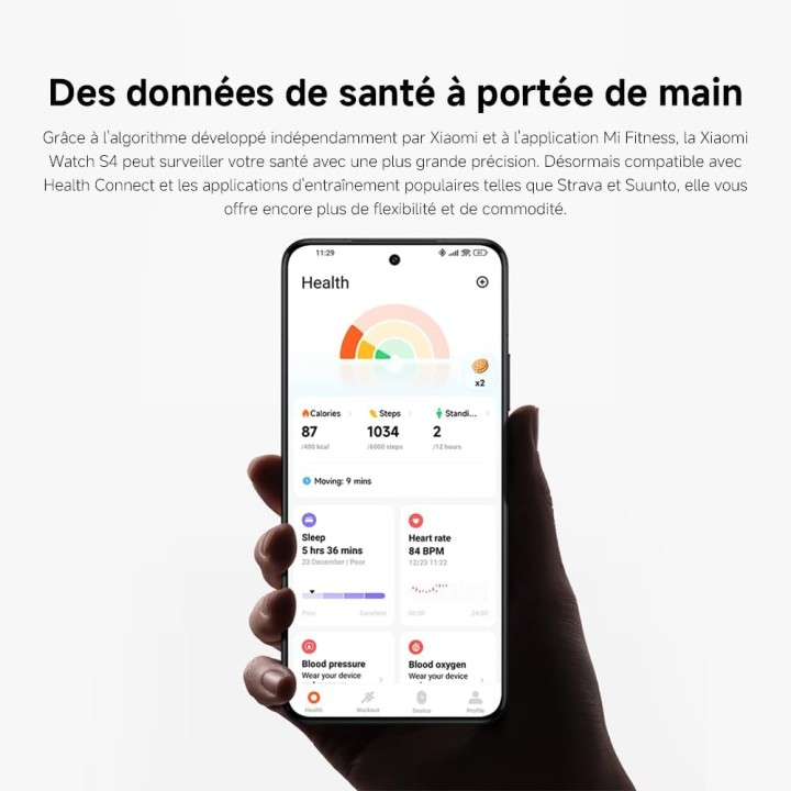 Montre connectée Xiaomi Watch S4 - Écran AMOLED 1,43" - Autonomie 15j - Appels Bluetooth
