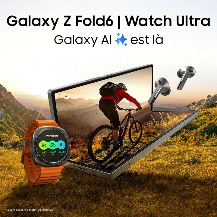Montre connectée Galaxy Watch Ultra titane 47 mm – GPS précis, autonomie longue, santé