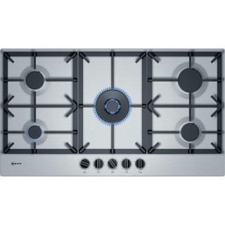 Table de cuisson gaz 5 foyers inox - Allumage automatique et grilles fonte