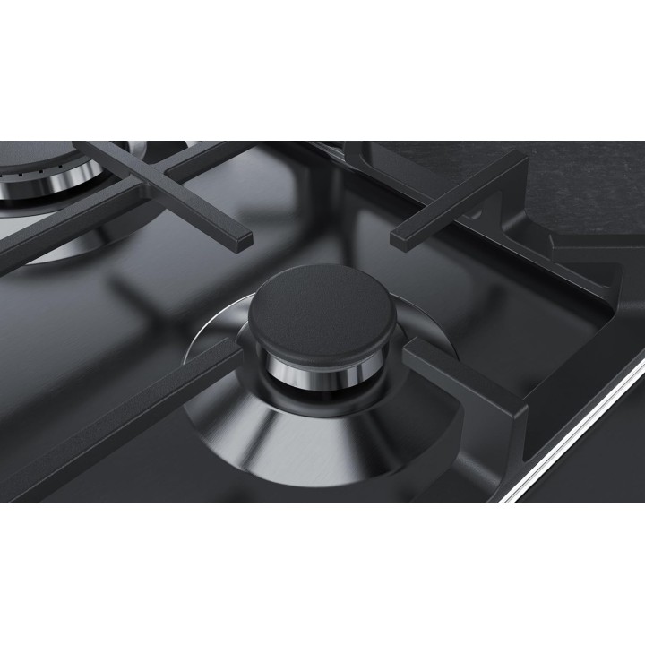 Table de cuisson gaz 5 foyers inox - Allumage automatique et grilles fonte
