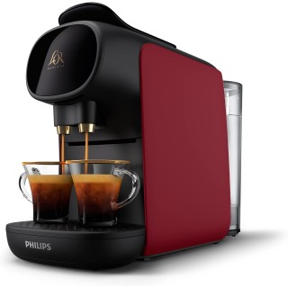Machine à café à capsules Philips - Double expresso, 19 bars, compatible Nespresso - Rouge