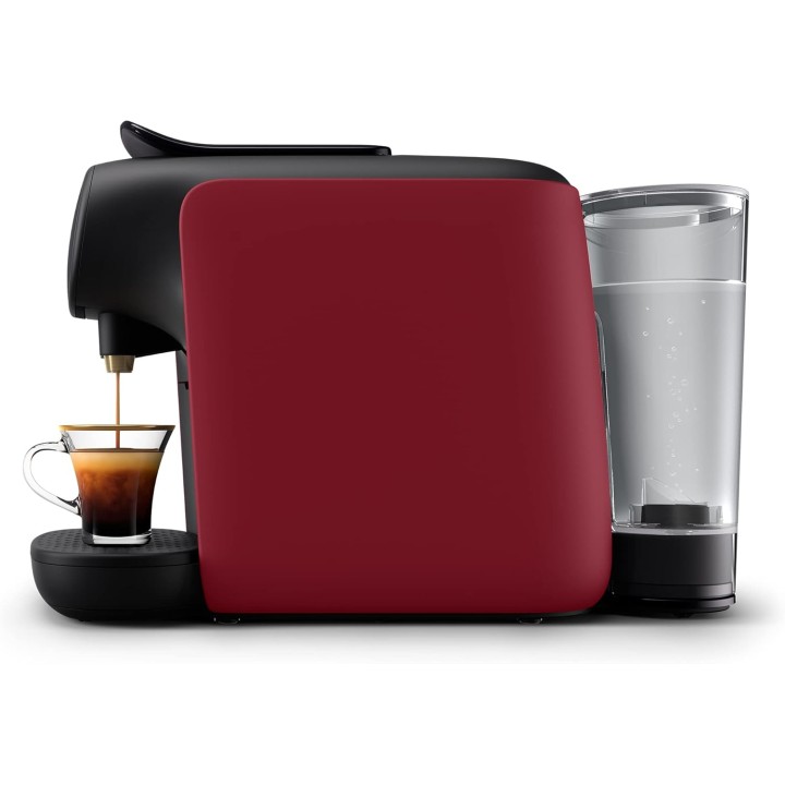 Machine à café à capsules Philips - Double expresso, 19 bars, compatible Nespresso - Rouge