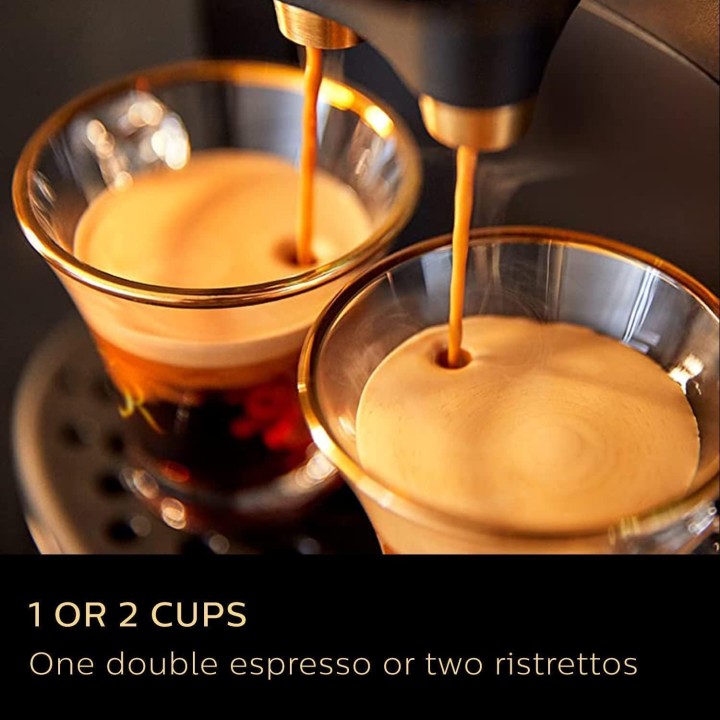 Machine à café à capsules Philips - Double expresso, 19 bars, compatible Nespresso - Rouge
