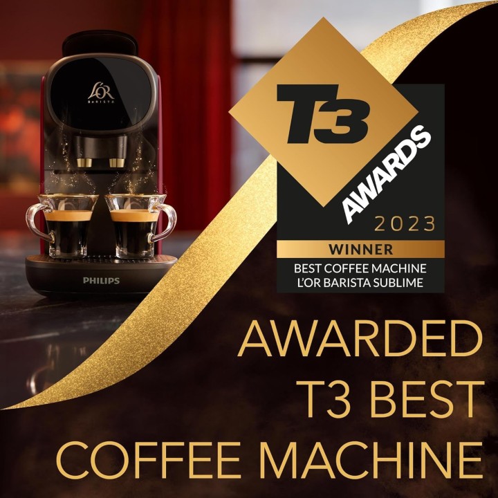 Machine à café à capsules Philips - Double expresso, 19 bars, compatible Nespresso - Rouge