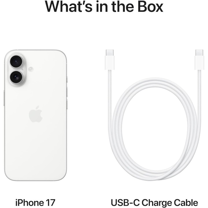 iPhone 17 256 Go blanc - écran 6,3'' ProMotion, puce A19, double caméra 48MP, batterie longue durée