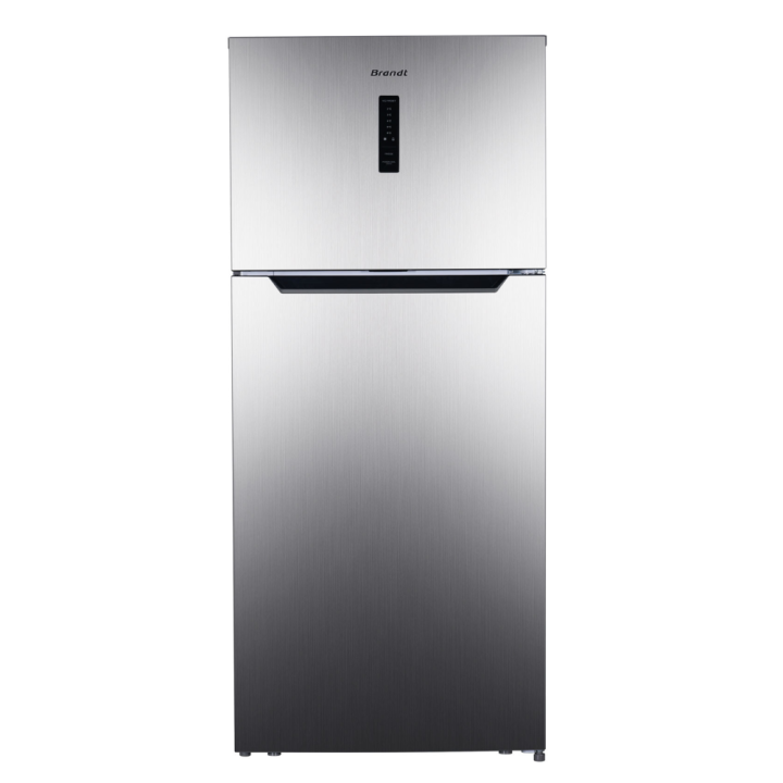 Réfrigérateur combiné No Frost inox 415L Brandt BFD7870NX - silencieux 2 portes