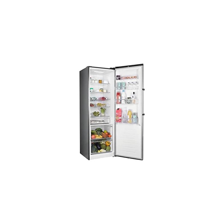 Réfrigérateur 1 porte froid ventilé 355L inox antistatique Brandt BFL8620NA noir