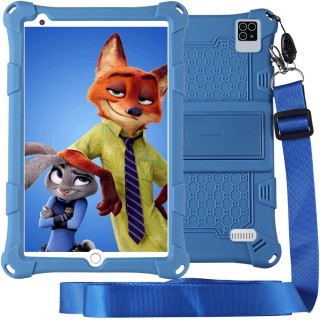 Tablette enfant 8 pouces Android 13 - Étui antichoc, 16Go RAM, 128Go, bleu