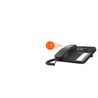 Téléphone filaire Gigaset Desk 600 noir – Grand écran LCD, mains libres, 7 touches directes