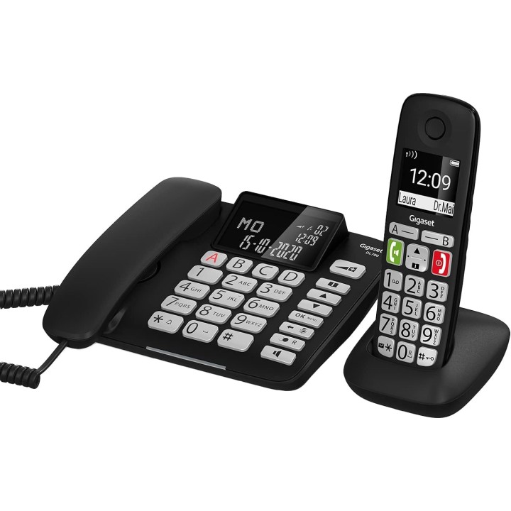 Téléphone fixe filaire avec combiné sans fil Gigaset DL780 Plus - Noir, mains-libres