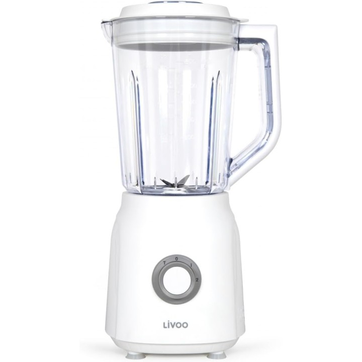 Blender 1,5L 600W inox blanc – Double lame, sécurité, entretien facile