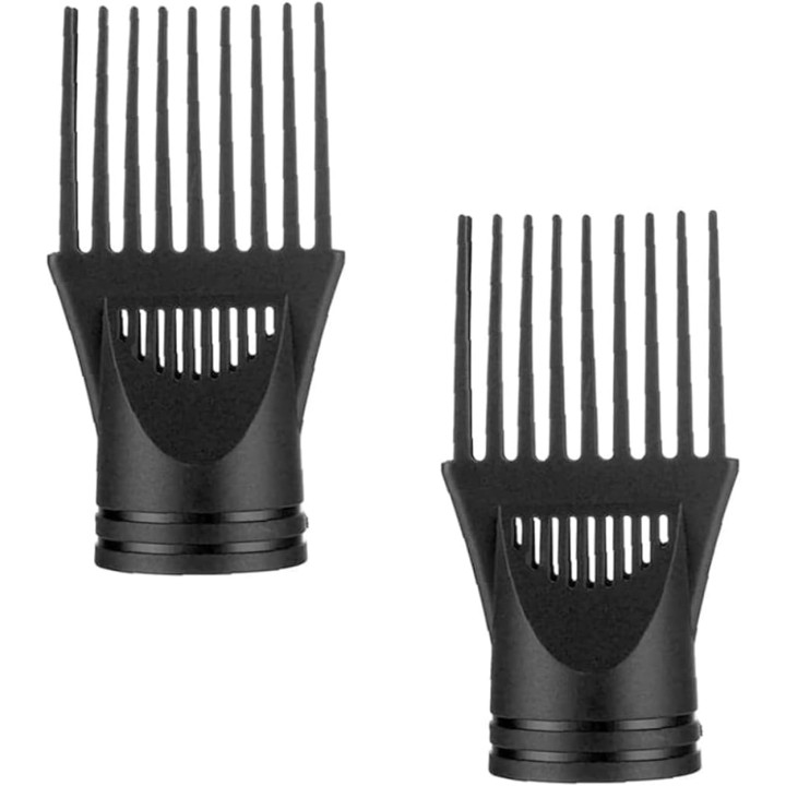 Peigne adaptateur universel pour sèche-cheveux - Lot de 2 - Noir - Professionnel