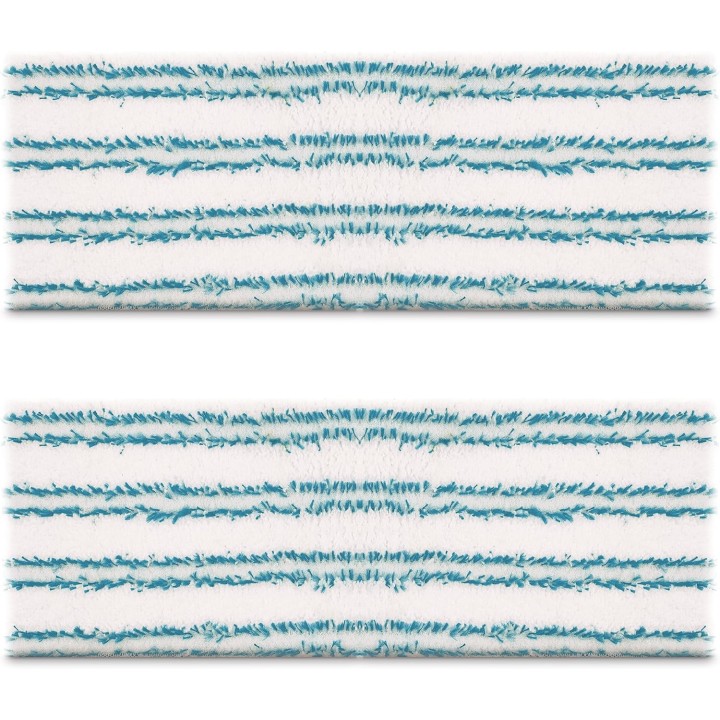 Kit de 2 serpillières microfibre lavables - Compatible brosse Vaporflexi Polti