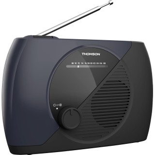 Radio portable FM analogique THOMSON RT350 - Double alimentation - Bleu/Noir compact