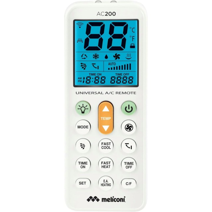 Télécommande universelle pour climatiseur Meliconi AC 200 - écran rétroéclairé