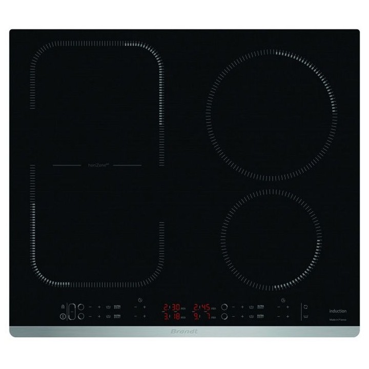 Table induction 4 zones DuoZone UltraBoost blanc - Brandt BPI164DUB