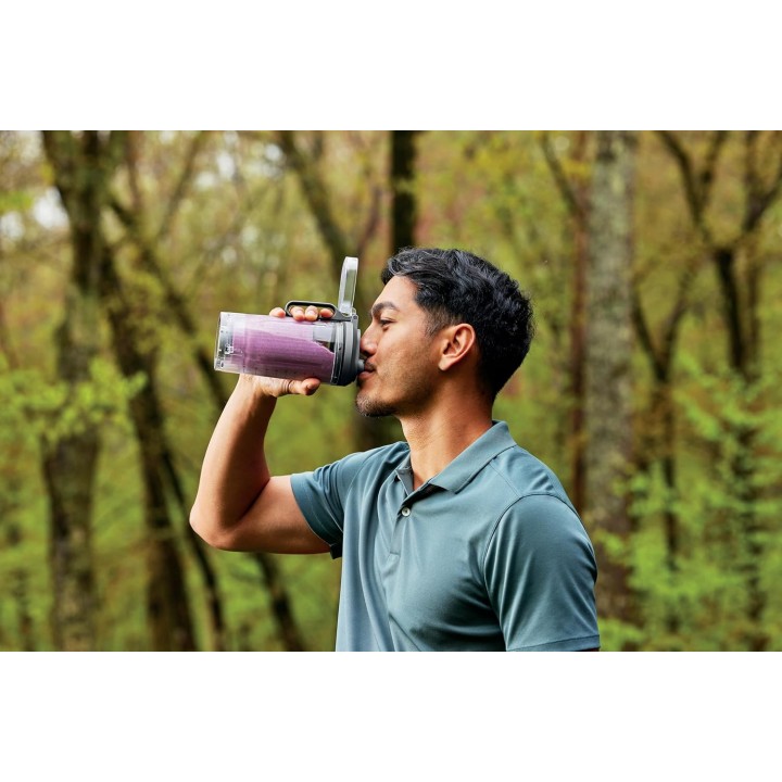 Blender portable Ninja Blast Max 570 ml - 3 modes, rechargeable USB, gris