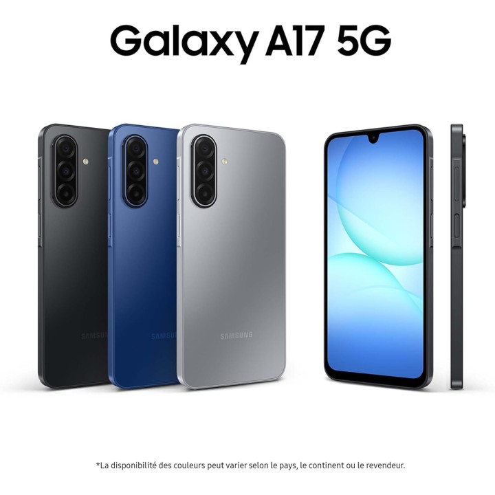 Smartphone Samsung Galaxy A17 5G - 128 Go - Écran 6,7'' Super AMOLED - Noir