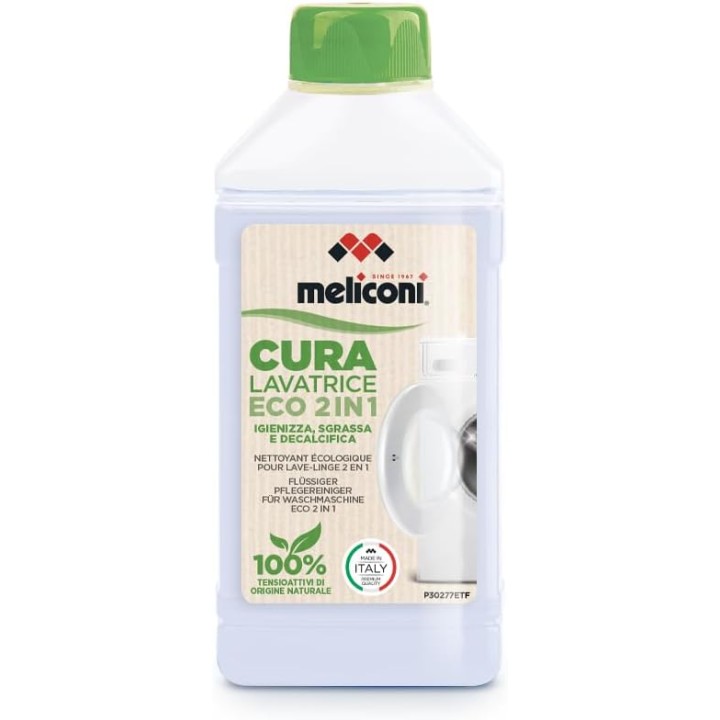 Nettoyant lave-linge 2-en-1 désinfectant anticalcaire écologique - 2x250ml Meliconi