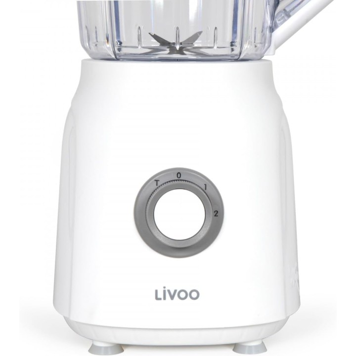 Blender 1,5L 600W inox blanc – Double lame, sécurité, entretien facile