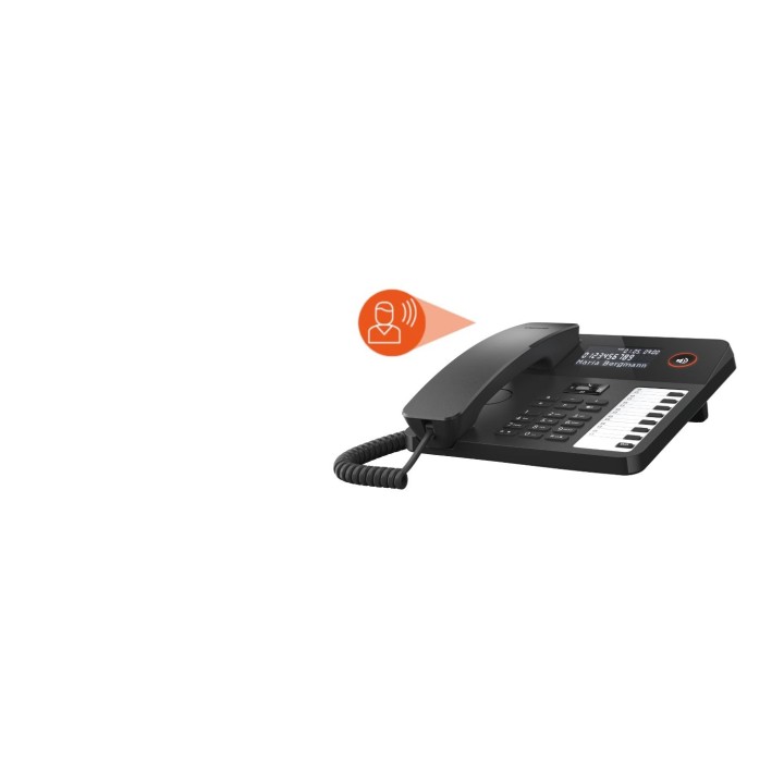 Téléphone filaire Gigaset Desk 600 noir – Grand écran LCD, mains libres, 7 touches directes