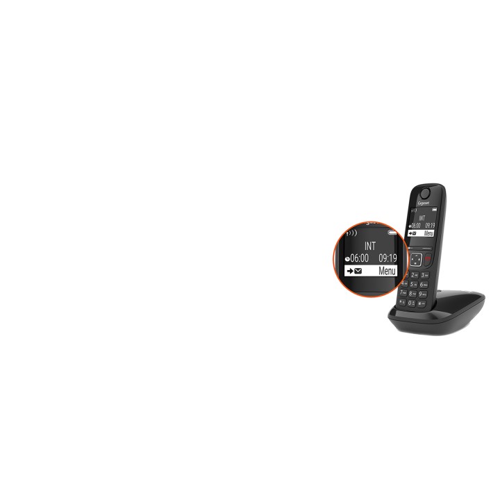 Téléphone sans fil Gigaset AS690 - grand écran, mains libres, grandes touches, noir