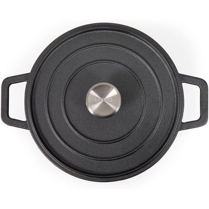 Faitout en fonte ronde 24 cm 4L tous feux noir Livoo