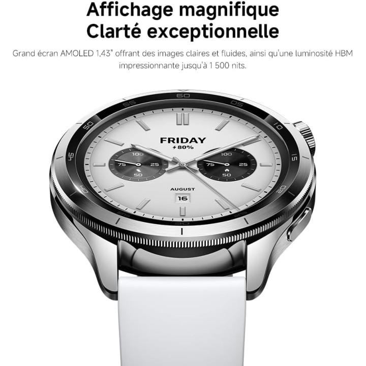 Montre connectée Xiaomi Watch S4 - Écran AMOLED, autonomie 15j, appels Bluetooth - Noir