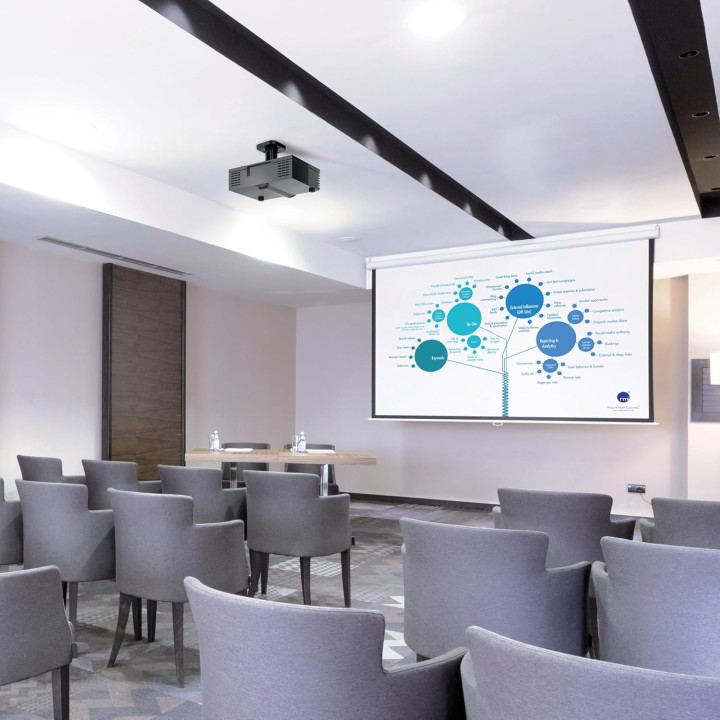 Support plafond vidéoprojecteur 15 kg - Rotation 360° - Inclinaison 45° - Blanc Meliconi