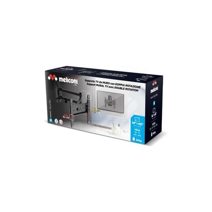 Support mural TV ultrafin MELICONI - VESA 14-40'' - Sécurité et montage facile