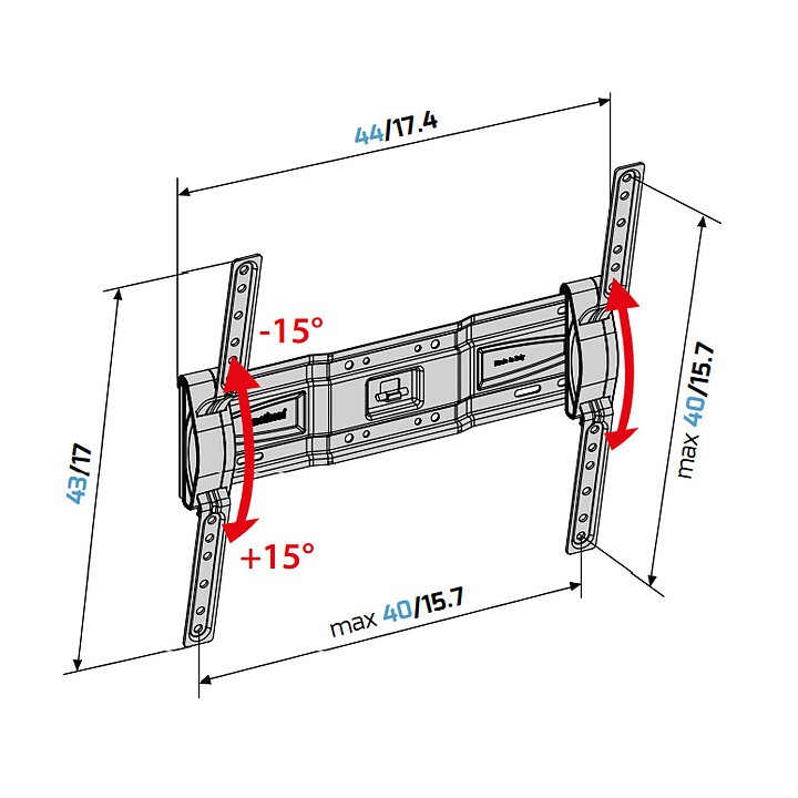 Support mural TV inclinable 40-65 pouces ultra fin - Meliconi GS T400 Plus CG